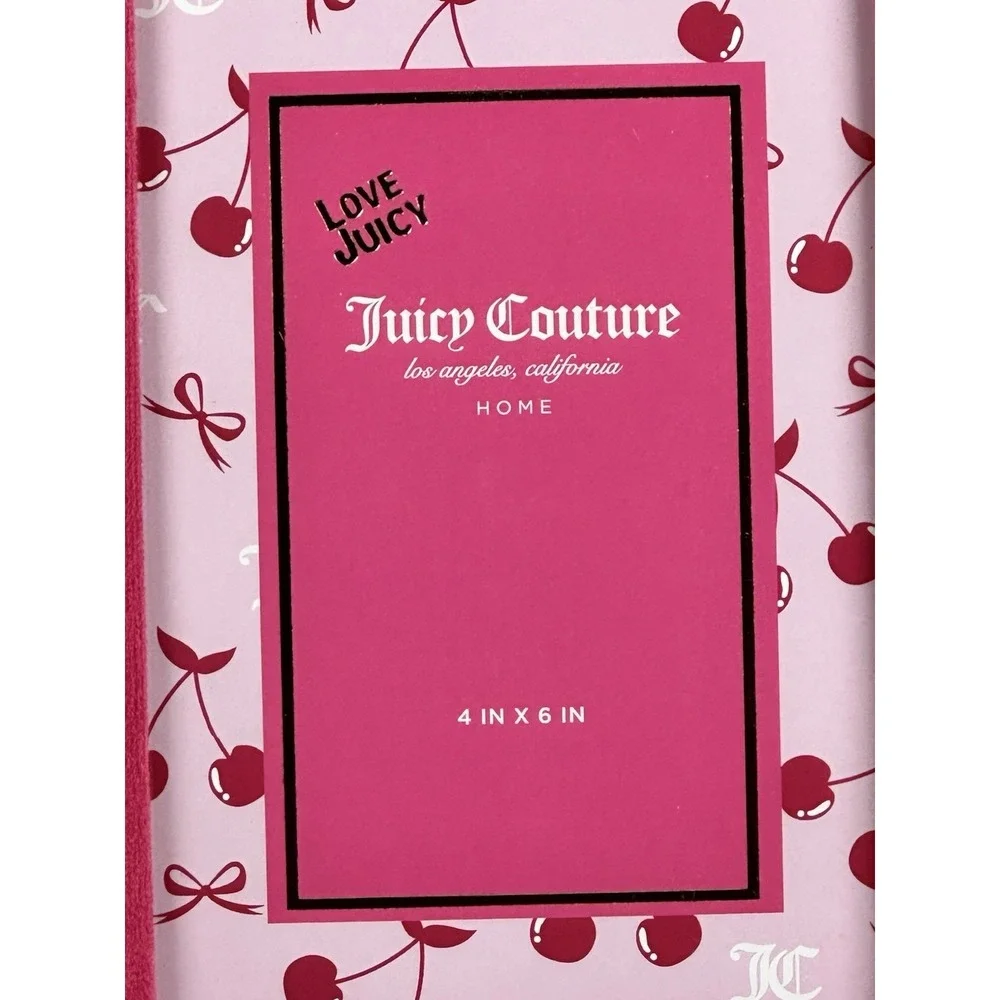 Juicy Couture Pink Velour Rhinestone Crown Photo Frame 4x6 Glam